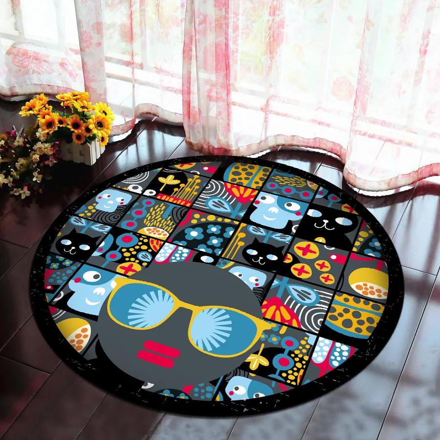 Round Carpet Personalized Creative Animal Printed Soft Carpets Anti-slip Rugs Computer Chair Mat Floor Mat for Home Kids Room Round Carpet Personalized Creative Animal Printed Soft Carpets Anti-slip Rugs Computer Chair Mat Floor Mat for Home Kids Room