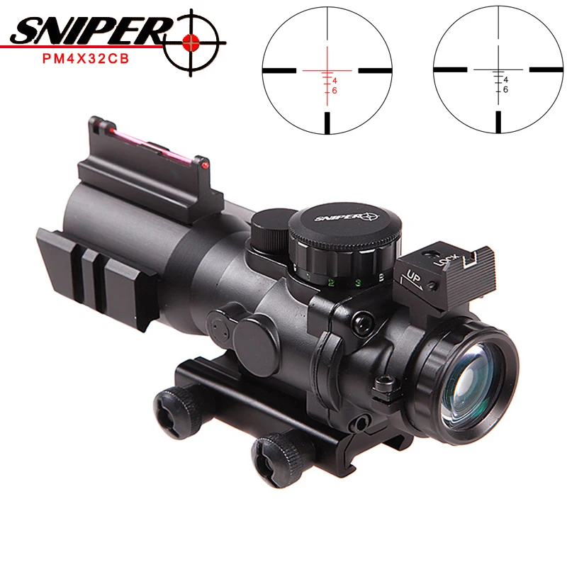 

Sniper 4X32 PM4X32CB Hunting Riflescope Tactical Optical Sight Full Size Mil-Dot Red dot Wire Reticle hunting Scope Optics