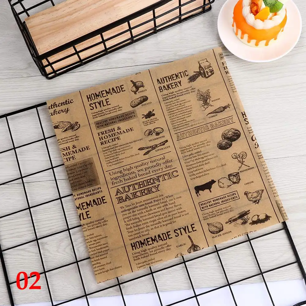 Waxed paper 29x29cm Kraft Food Coating Wrap Soap Wax Oil Greaseproof Macaroon