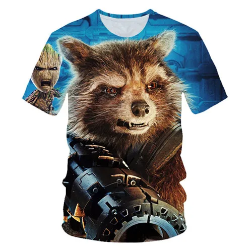 Новая одежда, футболка с рисунком персонажа «стражи Галактики» енот-ракета, модная мужская и женская футболка с 3D принтом, Прямая поставка - Цвет: XQ327