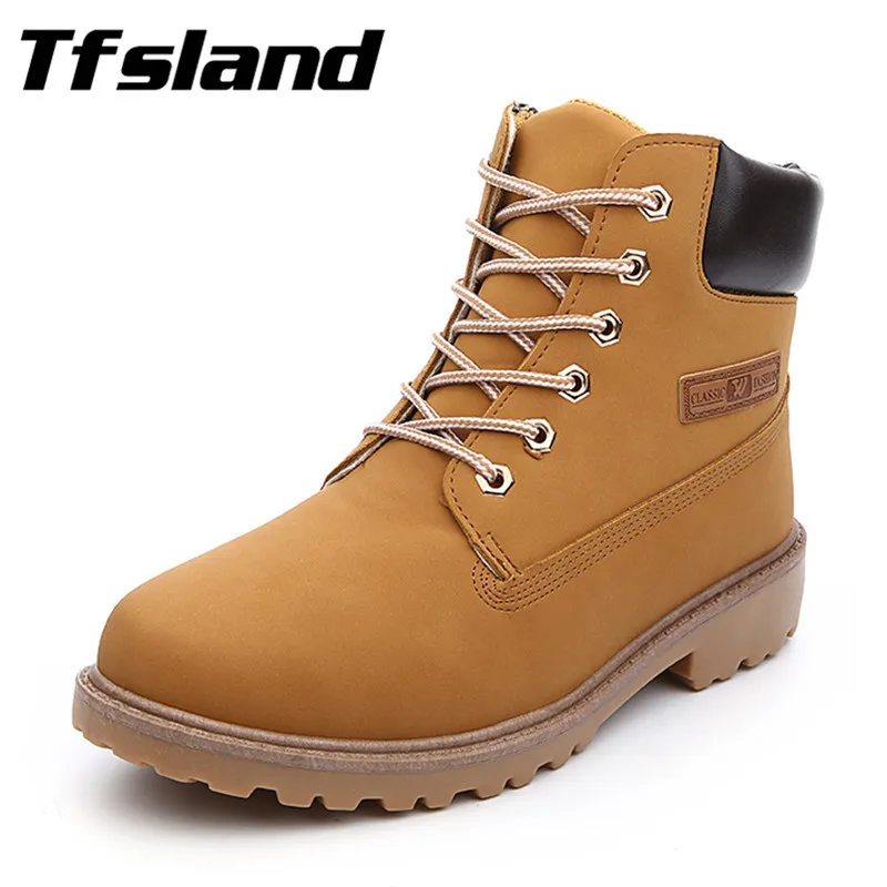 

Tfsland Winter Women Men Tactical Combat Leather Sports Boots Army Military Desert Walking Shoes Lovers Travel Outdoor Sneakers