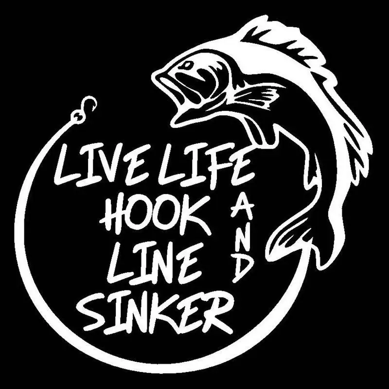 Fishing Sticker Name Fish Decal Angling Hooks Tackle Shop Posters Vinyl
