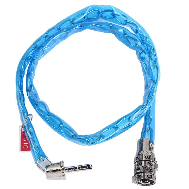 Cadena chain lock security cable lock black 3 keys motorcycle scooter bicycle mtb