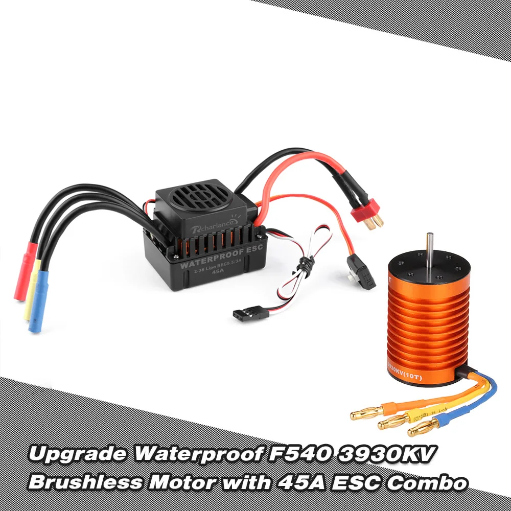 

Upgrade F540 3930kv Metal Water Proof Brushless Motor and 45A Waterproof ESC Combo for 1/10 RC Car Parts