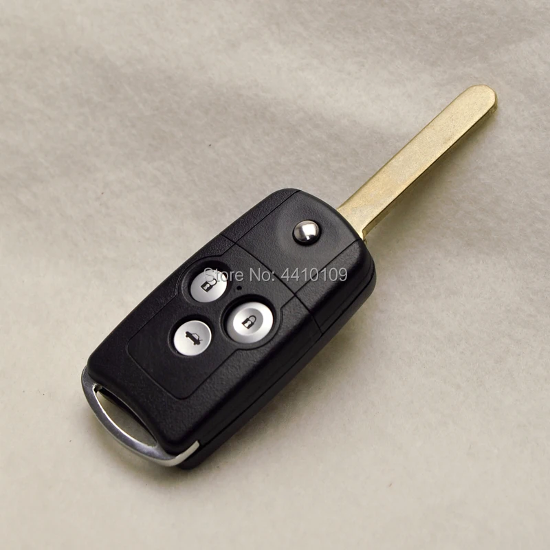 

3 Button Remote Key Shell For Honda CRV ODYSSEY Accord Civic Flip Fold Fob Car Key Uncut Blade With Logo