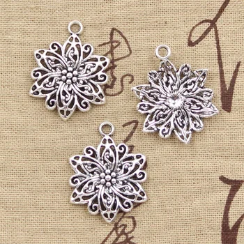 

5pcs Charms Flower 31x24mm Antique Tibetan Silver Color Pendant Findings Accessories DIY Vintage Choker Handmade Jewelry