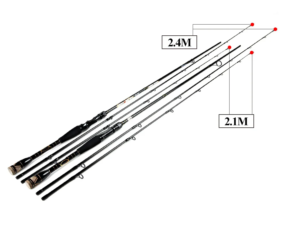 Рыбий король спиннинг, бейткастинг карбоновая удочка 2,1 М 2,4 м 2 наконечника 2 секции Приманка Удочка c. W 15-45 г Рыбная ловля в соленой и пресной воде