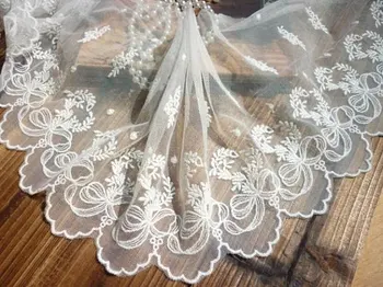

10 yards Emrbroidered Lace Trim with Bow Retro Floral Lace Diy Handmade Patchwork Lace Trim Ribbon Top Sewing Supplies Craft
