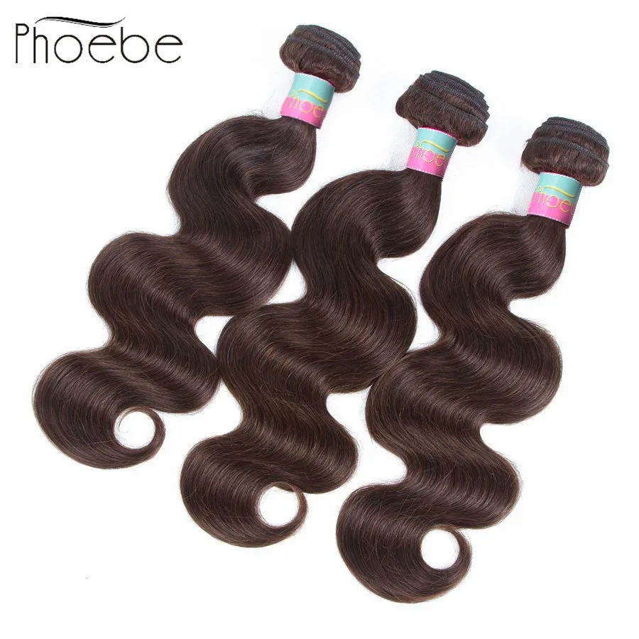 Phoebe волосы предварительно окрашенные 2# объемная волна малайзийские человеческие волосы пряди волос ткет 1 пряди не Реми волосы для наращивания 10-26 дюймов