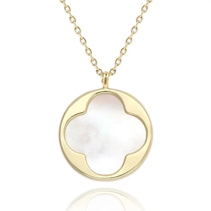 Трендовое ожерелье с подвеской в виде четырехлистного клевера для женщин и девочек, Простое жемчужное ожерелье ручной работы с подвеской, лучший подарок для девочек