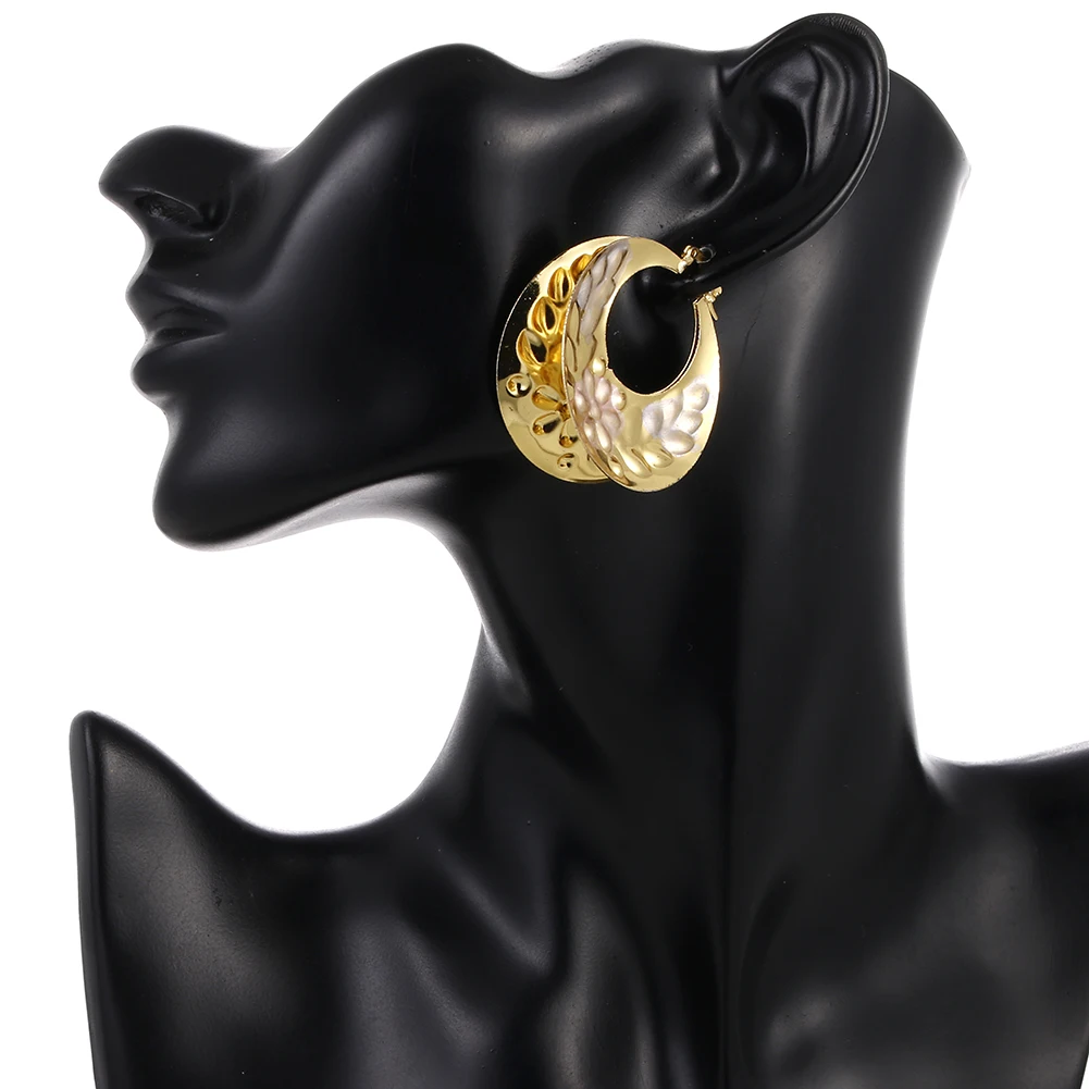 

Ethlyn Bridal Gold Colorful Jewelry Ladies Fashion Big Round Earrings Senegal Engagement Wedding Best Gift E172