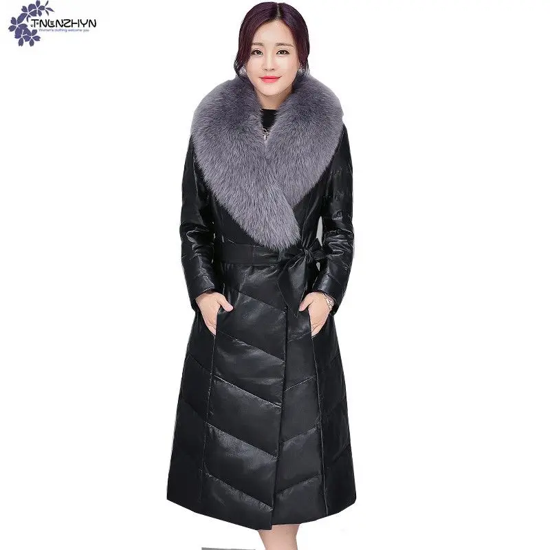 

TNLNZHYN high-end Women clothing cotton coat Winter new large size Fur collar fashion Female long warm cotton Outerwear QQ573