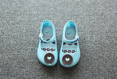 Обувь для детей детские сандалии мини модные сандалии для девочек Однотонные сапоги для дождливой погоды, Детская летняя печенье детские сандалии на резиновой подошве 24-29 - Цвет: Pale blue