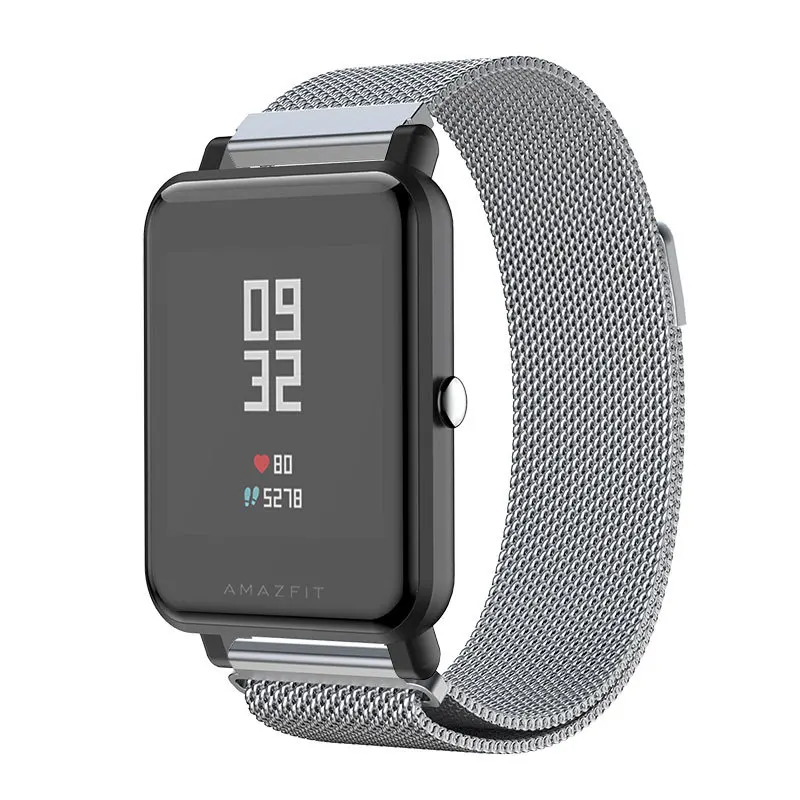 20 мм металлический Миланский Браслет-петля для Xiaomi Huami Amazfit Bip BIT Lite, Молодежный браслет на запястье для Amazfit Bip, умный ремешок для часов