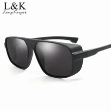 Длинный Хранитель Высокое качество поляризованные мужские ретро солнцезащитные очки стимпанк вождения HD объектив Защитная обёрточная бумага Солнцезащитные очки