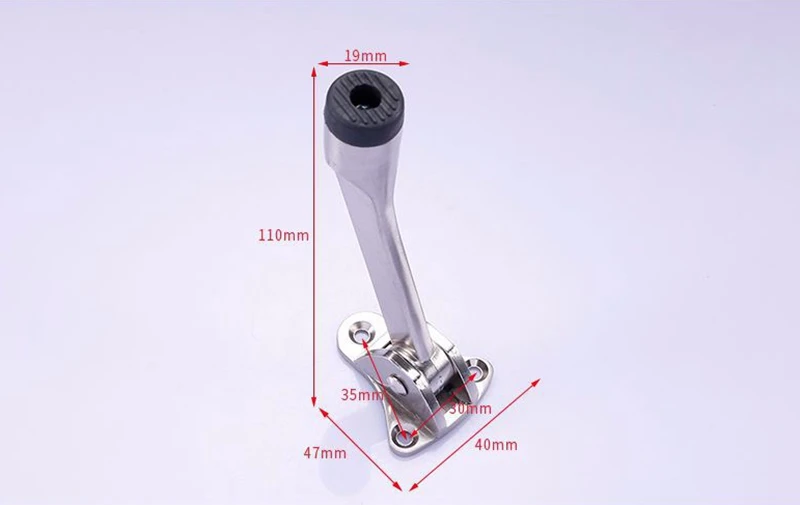 Kickdown Door Stop Drop Down Door Stopper Stops Holder with Rubber Tip 19