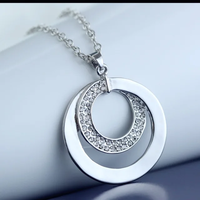 Silver plated necklace Jewelry Handmade Pendant necklaces Hammered