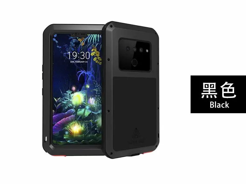 A Мощный ударопрочный водонепроницаемый чехол Love Mei для LG V50 ThinQ Алюминиевый металлический чехол полностью защищающий телефон для LG V50 - Цвет: A