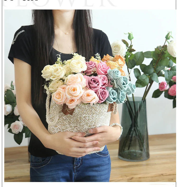 artificial flowers pink peonies bouquet (1)