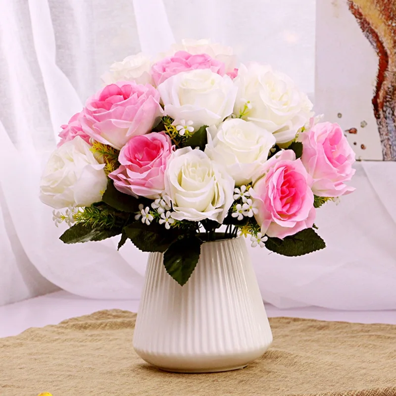 Керамика цветок вставляется Керамика Белый Настольный ваза украшения дома ваза современная мода Настольный Декор вазы