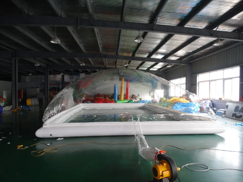 Гигантский открытый чистый бассейн с надувным покрытием, прозрачный надувной бассейн пузырь купол палатка