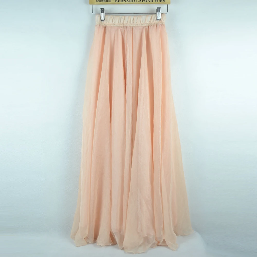 Высокая талия женские шифоновые длинные юбки женская пляжная летняя юбка макси в стиле бохо Saia Longa Faldas оборками Длинная юбка с подолом бренд