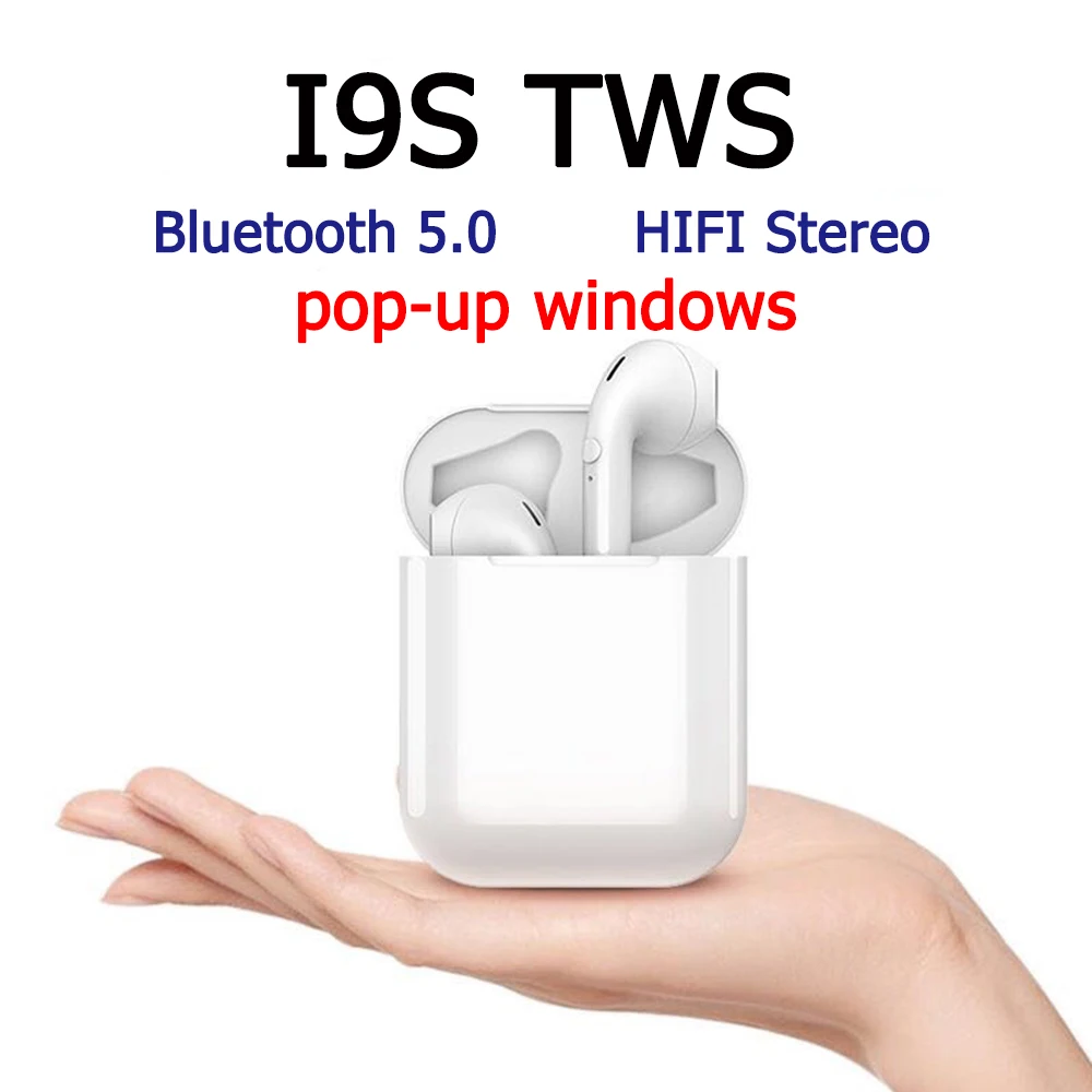 I9S TWS mini с всплывающим окошком Bluetooth Беспроводные наушники зарядным чехлом pk i10 i30