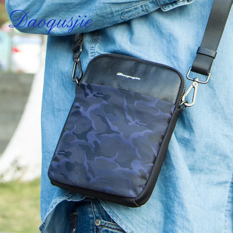 

DAOQUSJIE 2018 casual men messenger bag nylon waist packs waterproof shoulder bags small crossbody bags for cell phone male bags