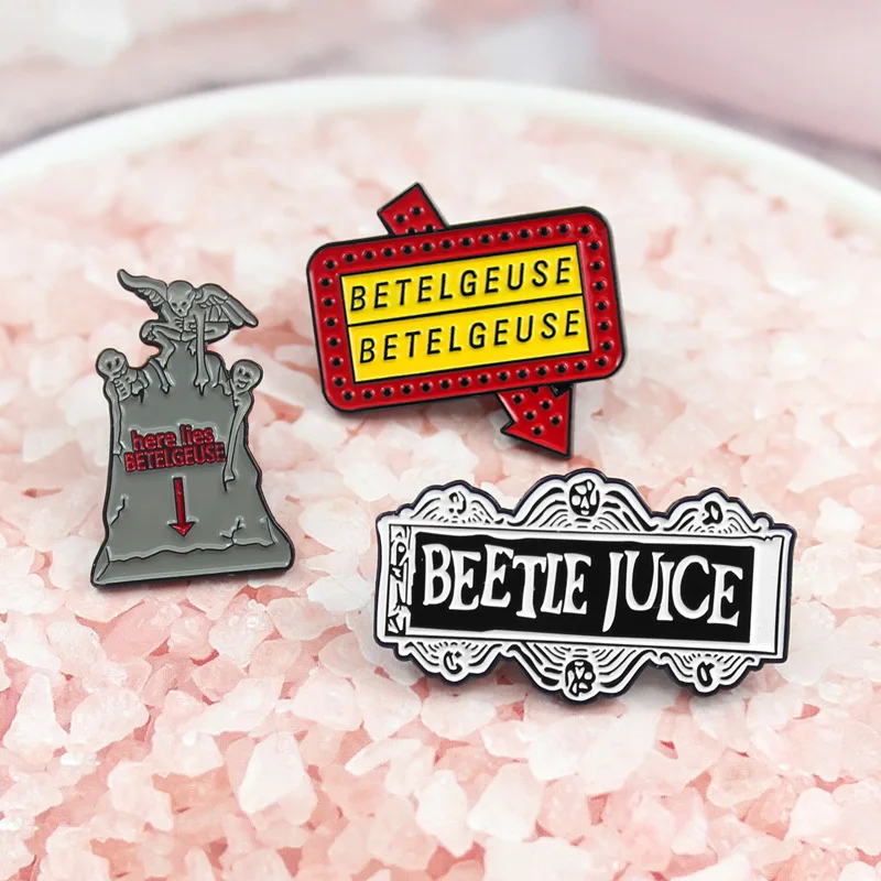 2019 модная эмалированная брошь от Beetlejuice значок для триллера комедии в готическом