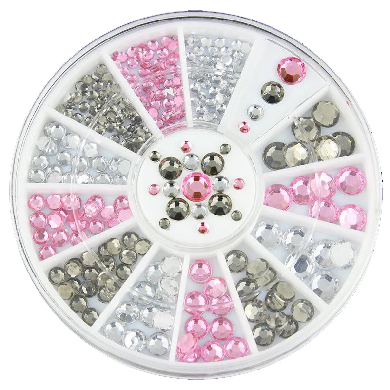 стразы для ногтей Nail Art декорация 3D Украшения Белый Розовый Серый Женщин Блестит