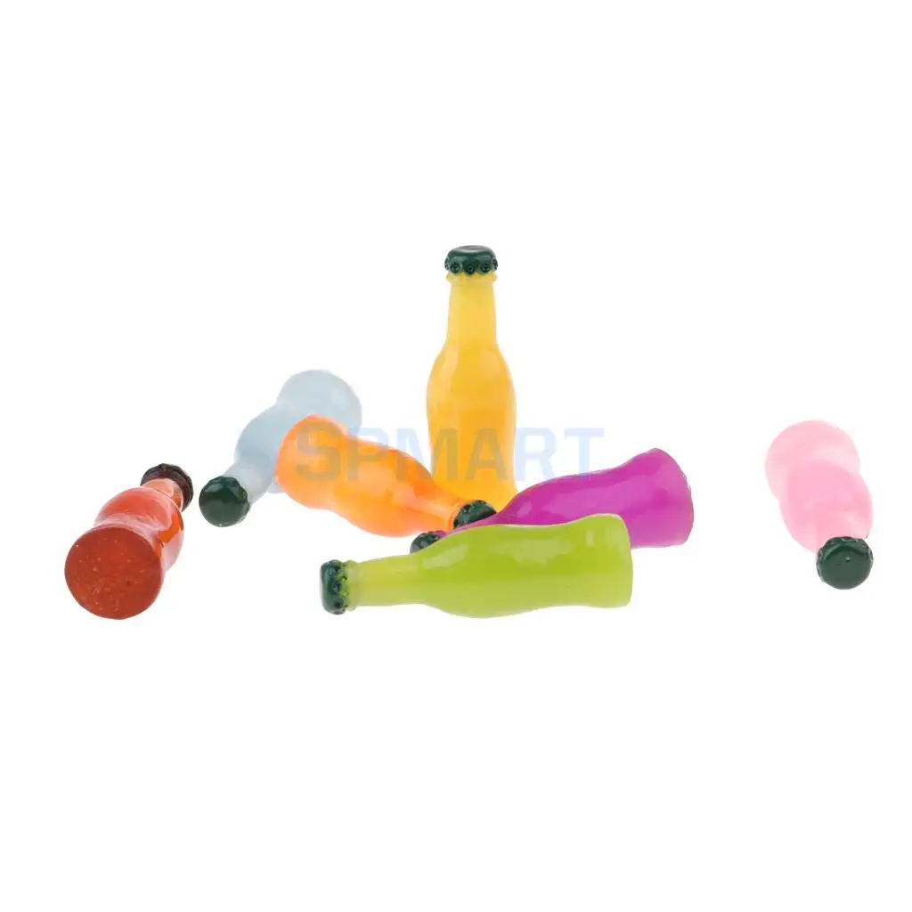 MagiDeal 1/12 Dollhouse Miniature Mini Plastic Colorful Juice/Cocktail Bottles for Dolls House Kitchen Restaurant Party Decor