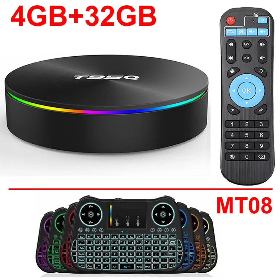 T95Q Android 9,0 Smart tv BOX Amlogic S905X2 Четырехъядерный 4 ГБ ОЗУ 64 Гб ПЗУ BT4.1 USB3.0 2,4G/5G двойной wifi 3D 4 K HDR телеприставка - Цвет: 4GB 32GB add MT08