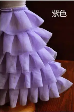 Frilly Layered Tutu Net Mesh Stretch Ribbon Waist Ballet Dance Party Short Skirt