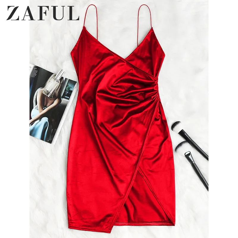 

ZAFUL Cami Crossover Asymmetric Dress
