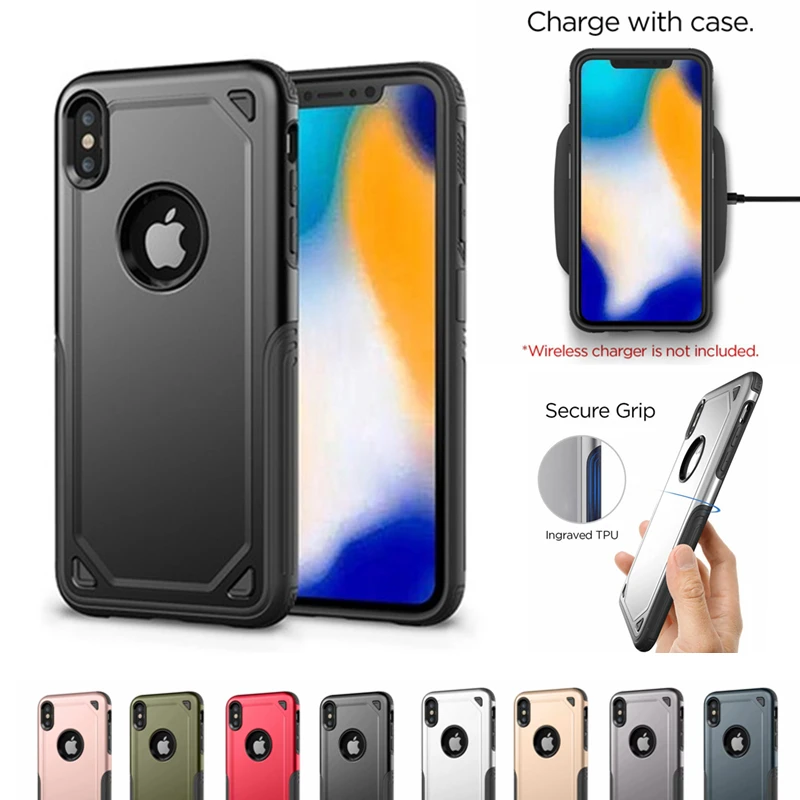 For Iphone 11 Pro XS Max XR Case Military Shockproof Hybrid PC TPU Armor Defend Cover 8 7 6 6s Plus Slim Rugged Coque | Мобильные