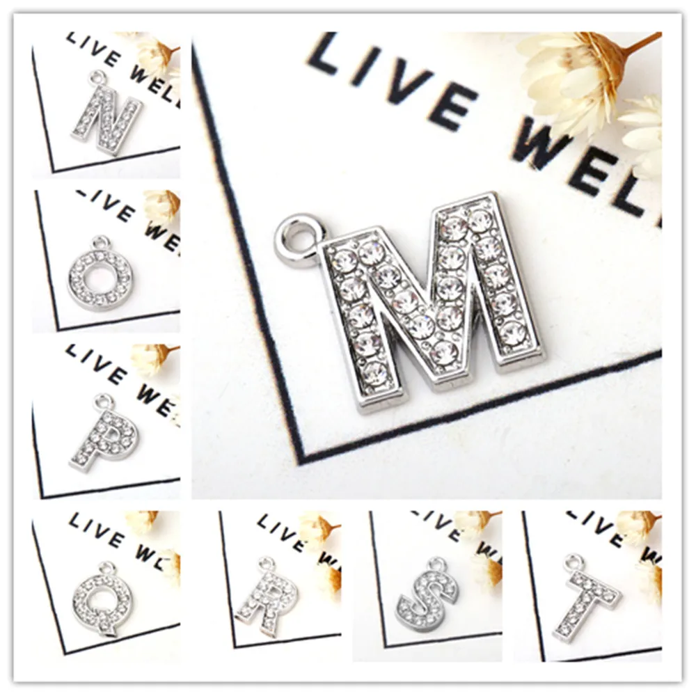 Skyrim 10pcs Exquisite Rhinestone Letter Charms For Necklace Bracelet Fashion Pendant Diy Jewelry Making A B C D E F G H I J K Charms Aliexpress