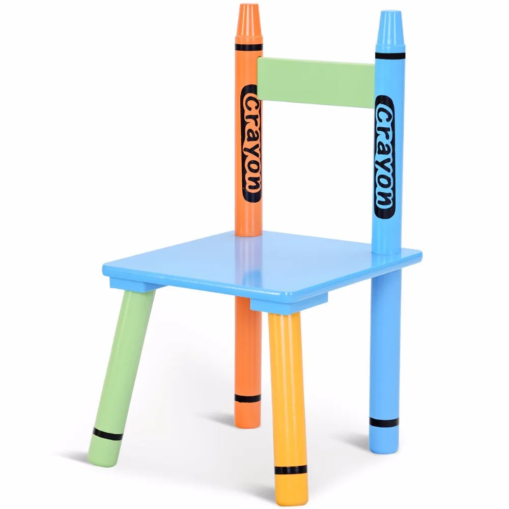 Giantex 3 Piece Crayon Kids Table & Chairs Set Wood Children Activity Playroom Furniture HW58673 Giantex 3 Piece Crayon Kids Table & Chairs Set Wood Children Activity Playroom Furniture HW58673
