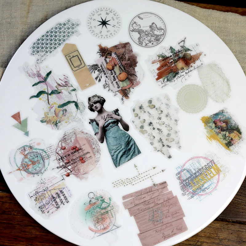 

60pcs Vintage Vellum paper stickers for Scrapbooking Happy Planner/Card Making/Journaling Project