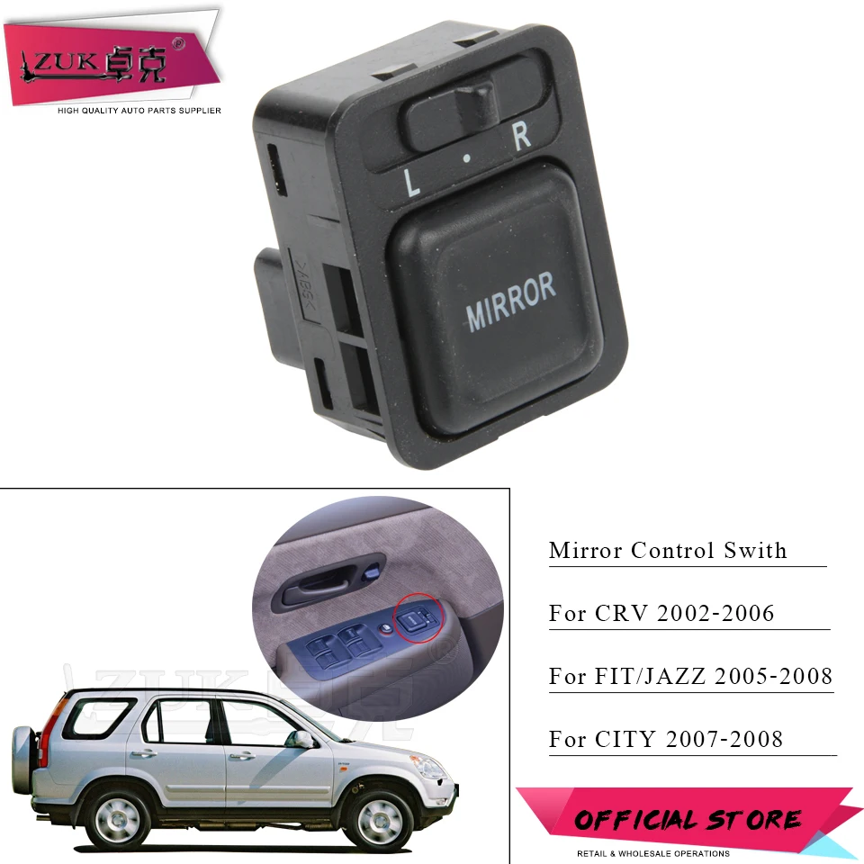 

ZUK Electric Power Mirror Control Switch Button For HONDA CRV 2002-2006 FIT JAZZ 2005-2008 FIT SALOON 2003-2006 CITY 2007-2008