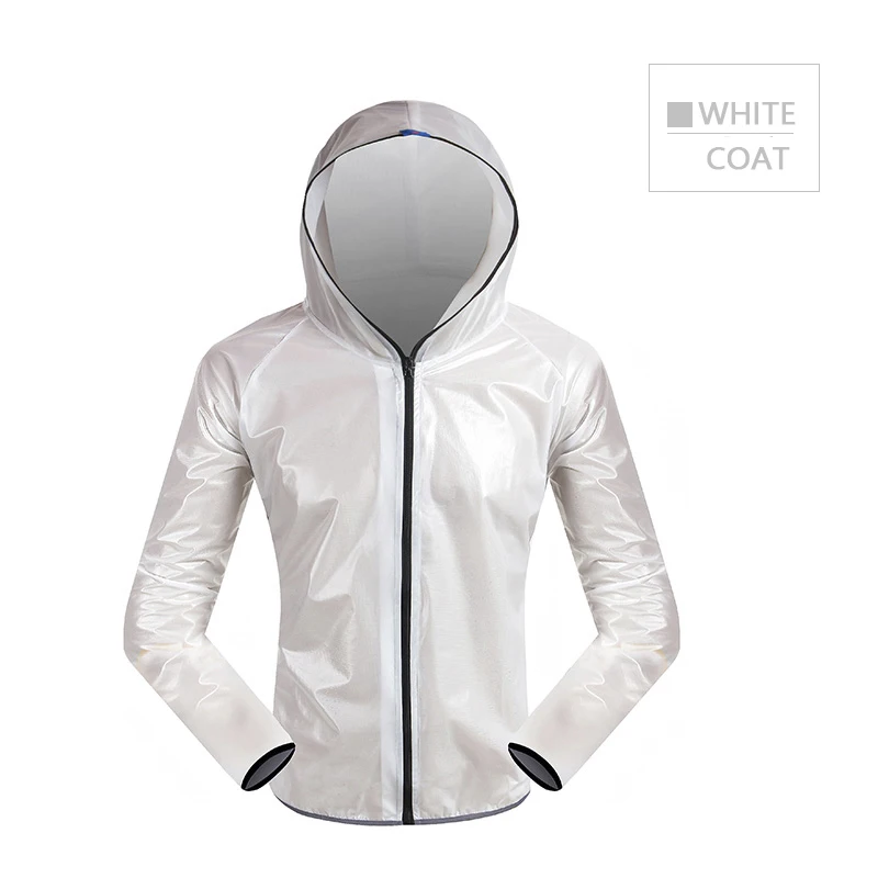 Водонепроницаемая велосипедная Джерси с длинным рукавом, плащ, ветровка, дождевик, ветрозащитная велосипедная одежда, MTB, мужская, женская велосипедная куртка - Цвет: White coat