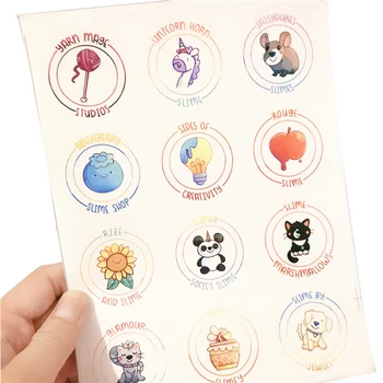 

12PCS Charms Fun Sticker Round DIY Slime Supplies Containers Decor Box Sticker Slime Supplies Accessories Tool Accessories
