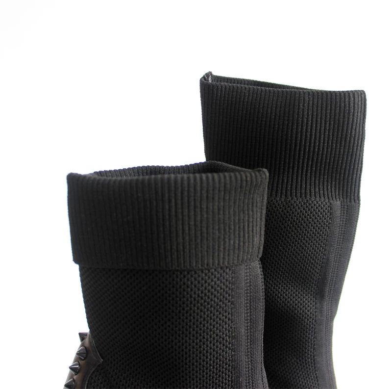 Carollabelly/ботинки-носки с острым носком; вязаные эластичные женские ботинки на высоком каблуке; коллекция года; Брендовые женские ботильоны 8 см, 10 см; зимняя обувь