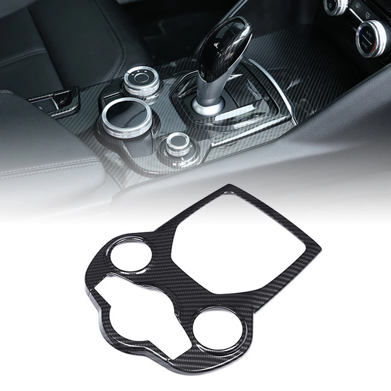 

Real Carbon Fiber Gear Shift Box Cover Trim Fit For Alfa Romeo Giulia 2017 2018