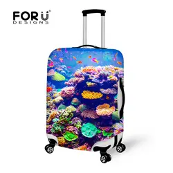 Forudesigns/3D подводный мир эластичные Чемодан Чехлы для мангала для 18-30 дюймов чемодан Водонепроницаемый стрейч тележка чехол Защитная крышка