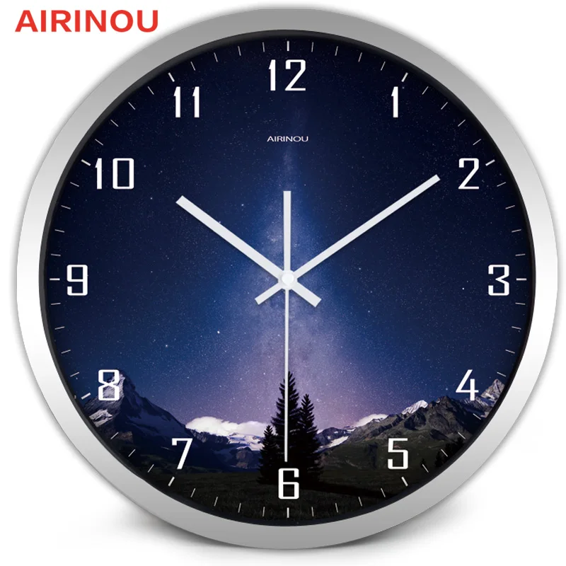 Airinou Blue night sky стильные настенные часы с металлом и стеклом для молодых людей