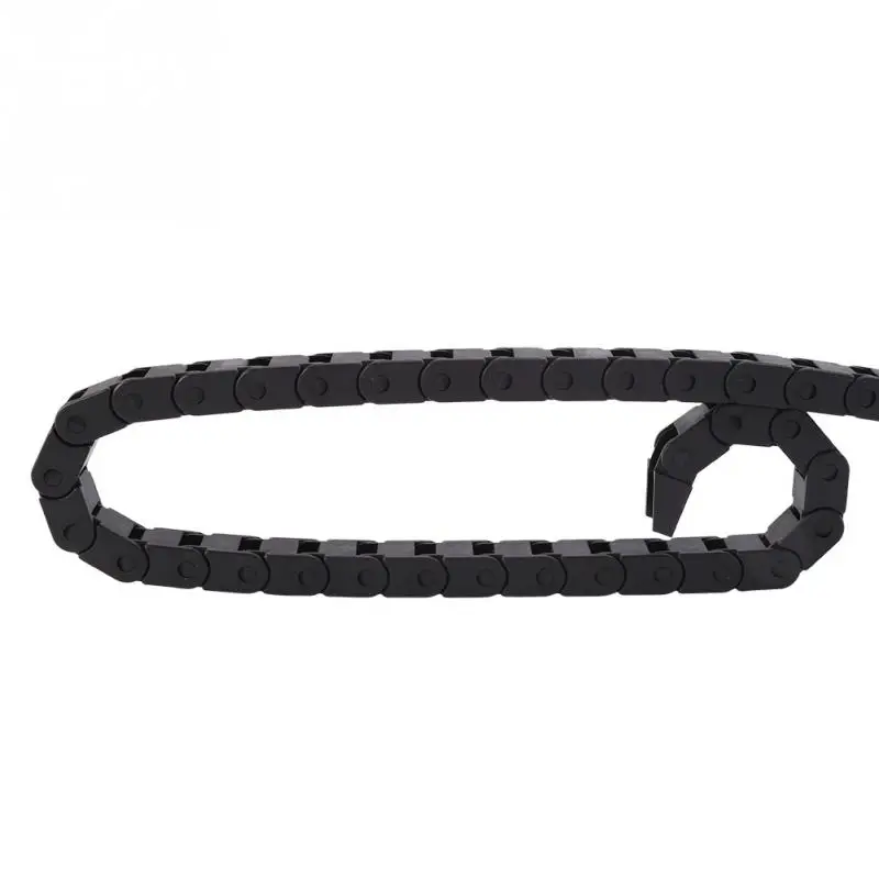 Cable Carrier R28 Cable Drag Chain Wire Carrier 10 * 10mm 14 * 17mm L1000mm with End Connectors for CNC Router Machine Tools Black