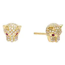 Милые крутые серьги-гвоздики в виде животных, микро-серьги-гвоздики, cz, леопард