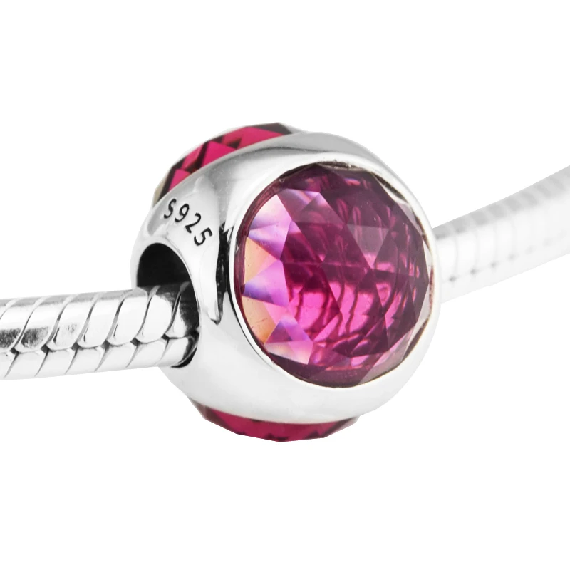 

Fits for Pandora Bracelets Radiant Droplet Beads with Cerise Crystals 100% 925 Sterling-Silver-Jewelry Free Shipping PANDOCCI
