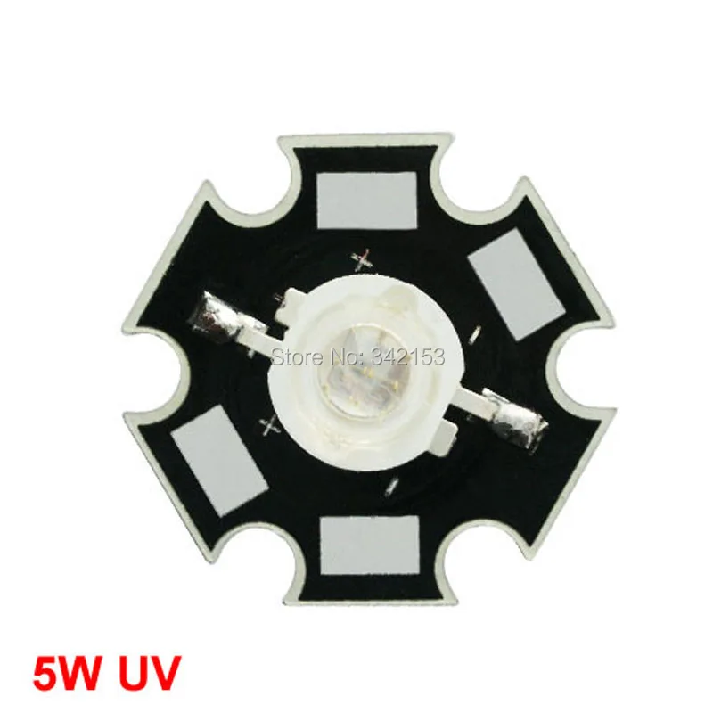 

Free Shipping High Quality Epileds 4x45mil 5W 365NM UV Purple Led Emitter Light On 20MM PCB Board 7-7.5V 700mA