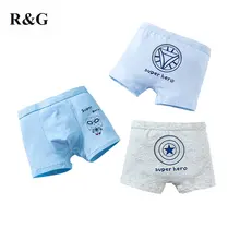 R& G/детские трусики 3 шт./партия, хлопковые трусики нижнее белье для мальчиков трусы-боксеры с рисунком для детей, детские трусики Новинка-303